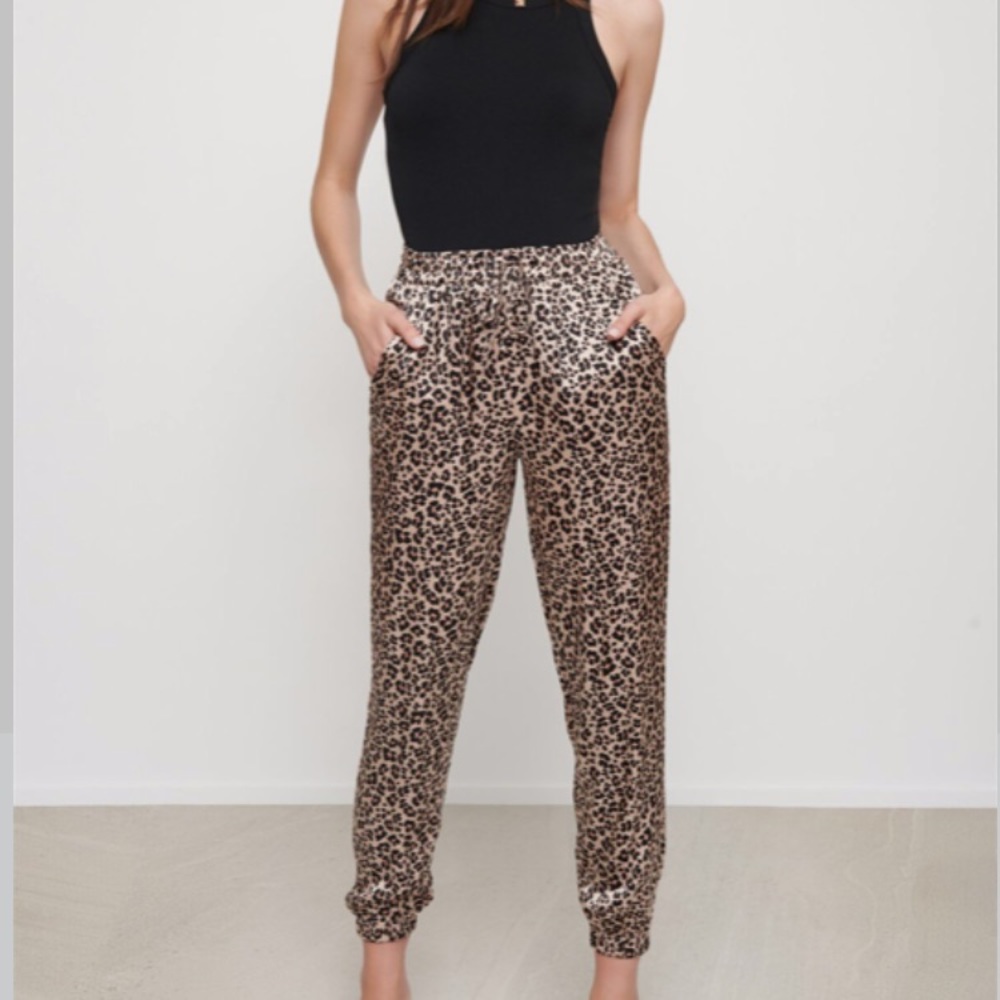 Dynamite Leopard Satin Joggers